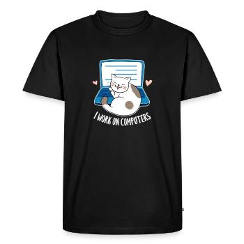 Computer - Men's Premium Organic T-Shirt - black - Front - Nico (187cm)
