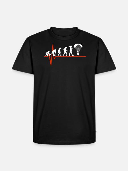 Paragliding Heartbeat - EVOLUTION OF PARAGLIDING - Men's Premium Organic T-Shirt - black