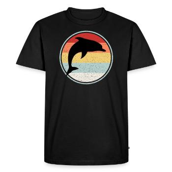 Dolfijn - Men's Premium Organic T-Shirt - black - Front - Nico (187cm)