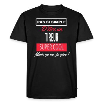 pas si simple TIREUR - T-shirt Premium bio Homme - noir - Devant - Nico (187cm)