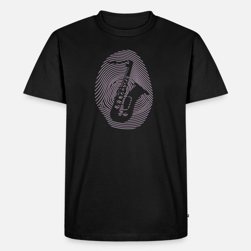 Saxofon Design - Männer Premium Bio T-Shirt - Schwarz