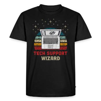 Support technique informatique - T-shirt Premium bio Homme - noir - Devant - Nico (187cm)