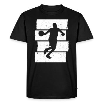 Basketteur de basket-ball Sunset - T-shirt Premium bio Homme - noir - Devant - Nico (187cm)