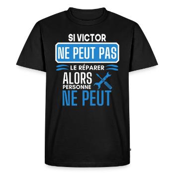 ne peut pas le réparer si Victor - T-shirt Premium bio Homme - noir - Devant - Nico (187cm)