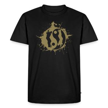 Golf Golfeur Golfing Yin Yan Symbole Japonais - T-shirt Premium bio Homme - noir - Devant - Nico (187cm)