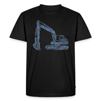 Pilote de pelle hydraulique à partir de mots Pilote de pelle - T-shirt Premium bio Homme - noir - Devant - Nico (187cm)