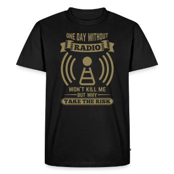 Opérateur radio amateur un jour sans étincelles ne me sera pas - T-shirt Premium bio Homme - noir - Devant - Nico (187cm)