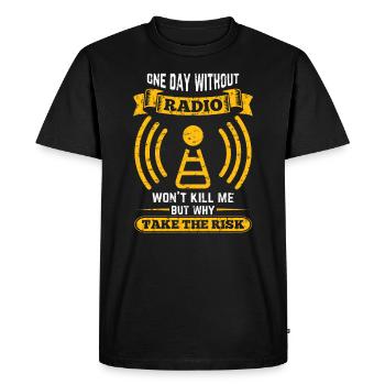 Opérateur radio amateur un jour sans étincelles ne me sera pas - T-shirt Premium bio Homme - noir - Devant - Nico (187cm)