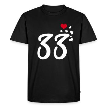 33 hearts 33rd birthday anniversary - Men's Premium Organic T-Shirt - black - Front - Nico (187cm)