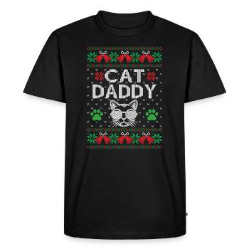 Noël drôle de chat Chat arbre de Noël Chat - T-shirt Premium bio Homme - noir - Devant - Nico (187cm)