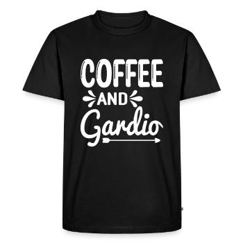 Café et cardio - Drôle de dicton de café - T-shirt Premium bio Homme - noir - Devant - Nico (187cm)