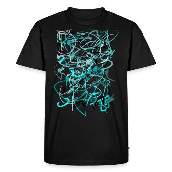 Teal Background - Abstract - Men's Premium Organic T-Shirt - black - Front - Nico (187cm)