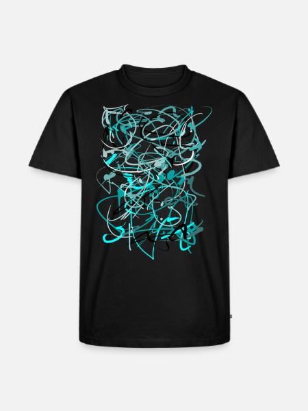 Teal Background - Abstract - Men's Premium Organic T-Shirt - black