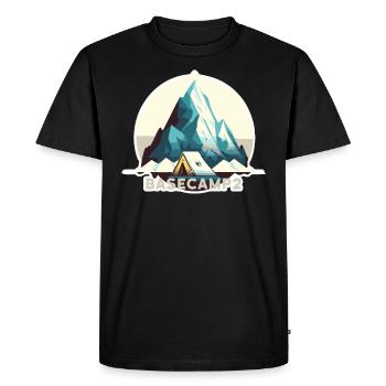 Camp de base des alpinistes 2 - T-shirt Premium bio Homme - noir - Devant - Nico (187cm)