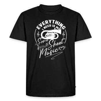 Tout ce dont j’ai besoin, c’est de ma partition Euphonium Bass - T-shirt Premium bio Homme - noir - Devant - Nico (187cm)
