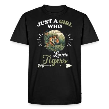 Zoo Animal Tigre Femmes Fille Cadeau Tigre - T-shirt Premium bio Homme - noir - Devant - Nico (187cm)
