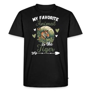 Cadeau de tigre Mon animal préféré est le tigre - T-shirt Premium bio Homme - noir - Devant - Nico (187cm)