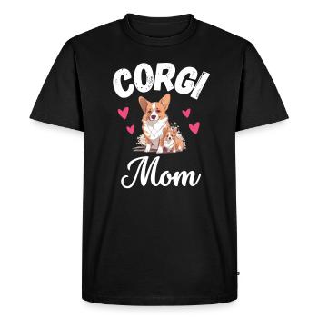 Corgi Mama Dog Owner Mother's Day Cute Corgi - Men's Premium Organic T-Shirt - black - Front - Nico (187cm)