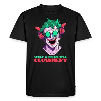 Quel délicieux clown - T-shirt Premium bio Homme - noir - Devant - Nico (187cm)