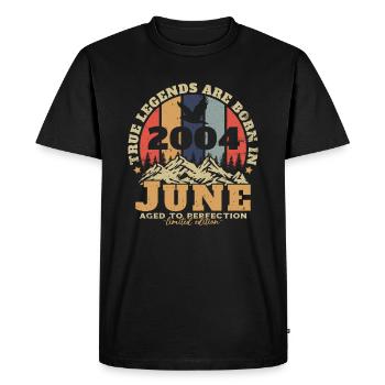 2004 Rétro Vintage Nées En Juin 2004 Anniversaire - T-shirt Premium bio Homme - noir - Devant - Nico (187cm)