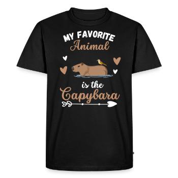 Rongeur Capybara Drôle de cadeau Capybara - T-shirt Premium bio Homme - noir - Devant - Nico (187cm)