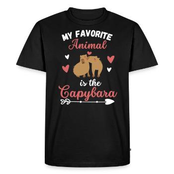 Cadeau de rongeur animal préféré drôle Capybara - T-shirt Premium bio Homme - noir - Devant - Nico (187cm)