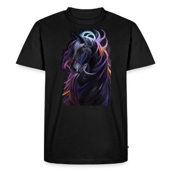 Abstract Horse Head Rider Love Horses Equestrian - T-shirt Premium bio Homme - noir - Devant - Nico (187cm)