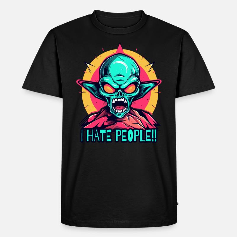 Ein wütendes grünes Alien - Männer Premium Bio T-Shirt - Schwarz