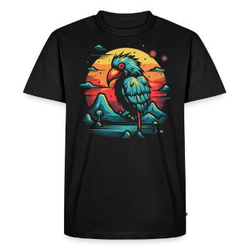 A strange bird on an island - Men's Premium Organic T-Shirt - black - Front - Nico (187cm)