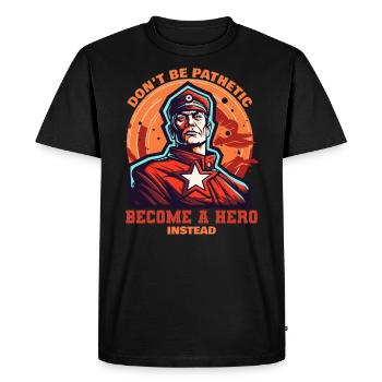 Devenez un héros du peuple - T-shirt Premium bio Homme - noir - Devant - Nico (187cm)