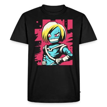 Général Zombie Rebel Anime - T-shirt Premium bio Homme - noir - Devant - Nico (187cm)