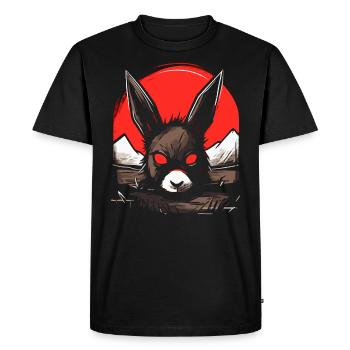Japan, the red sun and a rabbit - Men's Premium Organic T-Shirt - black - Front - Nico (187cm)
