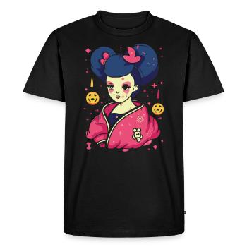 Dessin animé Manga Anime : La Geisha idiote - T-shirt Premium bio Homme - noir - Devant - Nico (187cm)