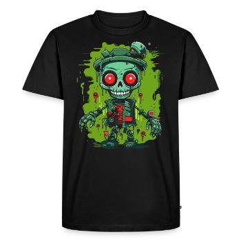 Slime et robots - T-shirt Premium bio Homme - noir - Devant - Nico (187cm)