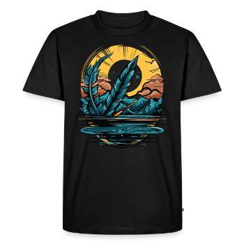 The Mighty Pen of Writing - Men's Premium Organic T-Shirt - black - Front - Nico (187cm)