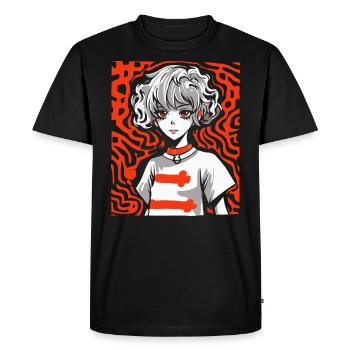 dessin animé, manga, anime, art, une fille - T-shirt Premium bio Homme - noir - Devant - Nico (187cm)