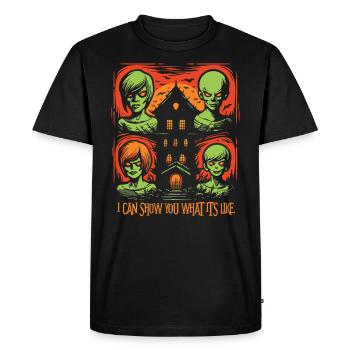 The Horror Halloween Haunted House - Men's Premium Organic T-Shirt - black - Front - Nico (187cm)