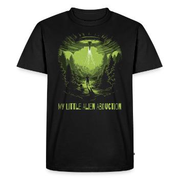 Cartoon of my little alien abduction - Men's Premium Organic T-Shirt - black - Front - Nico (187cm)