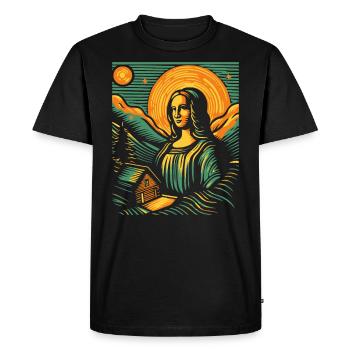 L’art et les Alpes : la cabane d’alpage et la nature Lisa - T-shirt Premium bio Homme - noir - Devant - Nico (187cm)