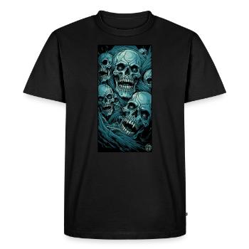 Fear of the horror of zombie skulls - Men's Premium Organic T-Shirt - black - Front - Nico (187cm)