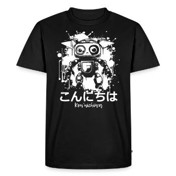 Effrayant Mignon Cyborg Robo dit, Konnichiwa - T-shirt Premium bio Homme - noir - Devant - Nico (187cm)
