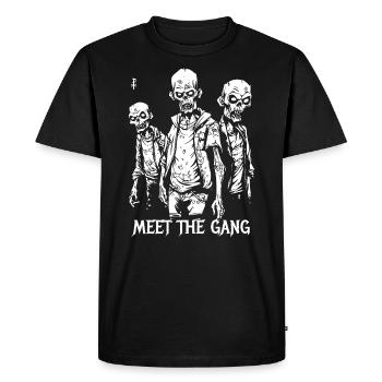 J’adore les zombies, je rencontre le gang des zombies - T-shirt Premium bio Homme - noir - Devant - Nico (187cm)