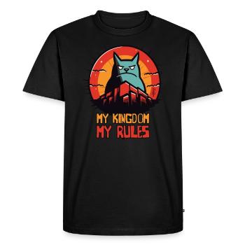 Ruler of Comic Art, Oversized, City, Cat - Men's Premium Organic T-Shirt - black - Front - Nico (187cm)