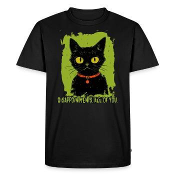 Disappointments, all of you, the judging cat - Men's Premium Organic T-Shirt - black - Front - Nico (187cm)