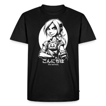 Héroïque Épéiste Anime Fille Bonjour - T-shirt Premium bio Homme - noir - Devant - Nico (187cm)