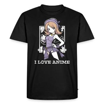 J’adore les anime et les mangas - T-shirt Premium bio Homme - noir - Devant - Nico (187cm)