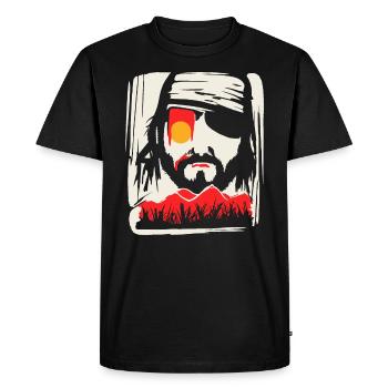 Le Pirate de l’Art de la Lutte Naturelle - T-shirt Premium bio Homme - noir - Devant - Nico (187cm)