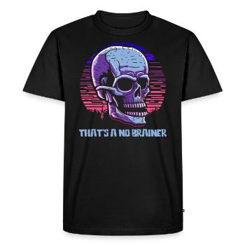 no brainstorming necessary, colorful, funny skull - Men's Premium Organic T-Shirt - black - Front - Nico (187cm)