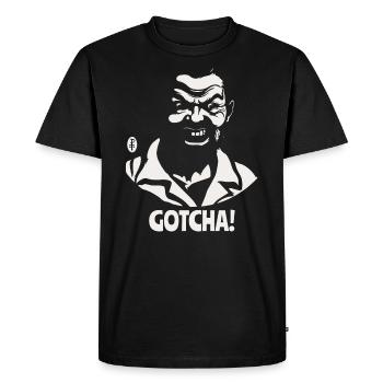 Caught! Crazy man and creepy guy - Men's Premium Organic T-Shirt - black - Front - Nico (187cm)