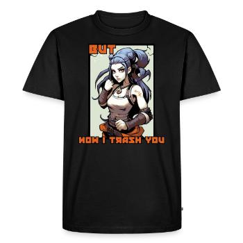 Tu le voulais, maintenant je te jette - T-shirt Premium bio Homme - noir - Devant - Nico (187cm)